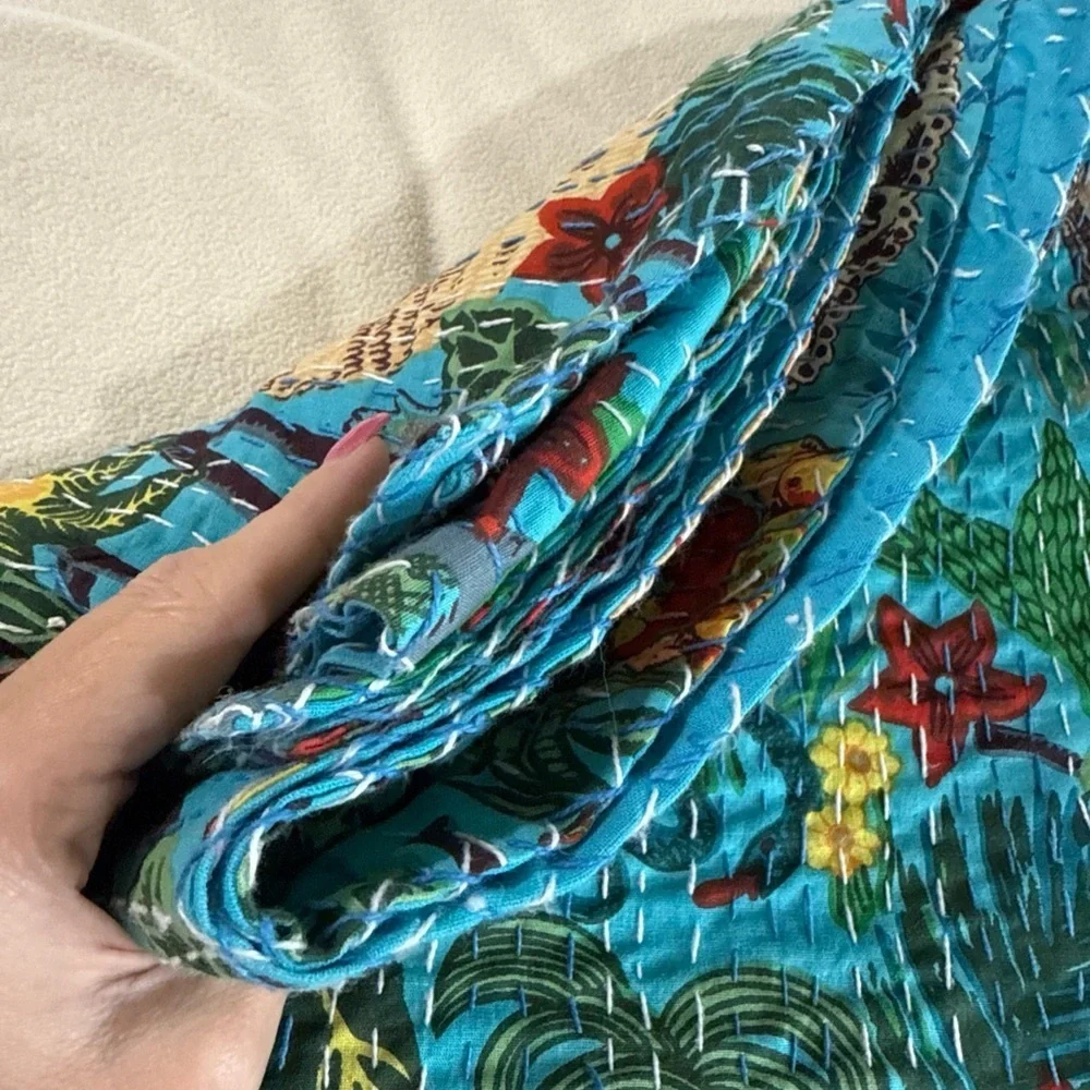 Freida Khalo handmade quilt hand quilted blanket 60” by 90” new